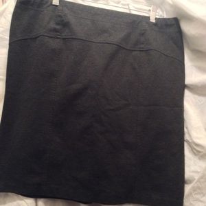 Charcoal Grey Ponte Knit Pencil Skirt Sz XL